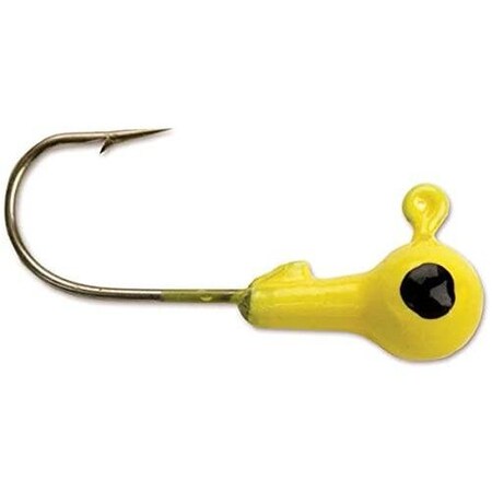 Got-Cha Round Jig Head, 18 Oz, Sz 1 Hook, Yellow, 10Pack, 10PK HJH18-2